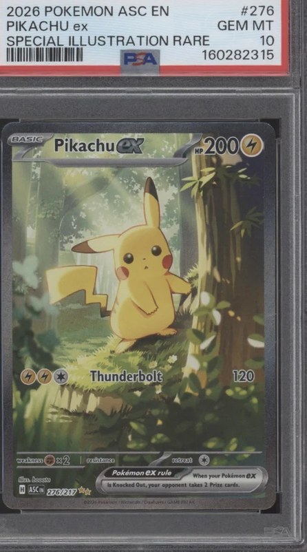 PSA 10 Pikachu ex special illustration rare, a real graded slab